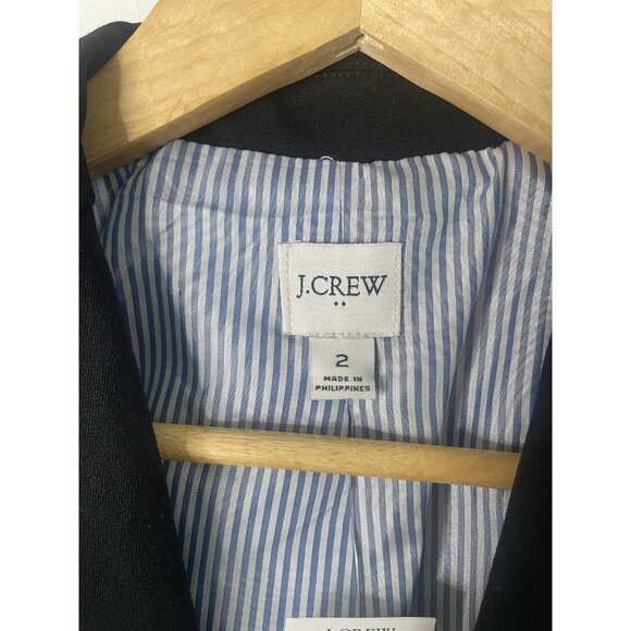 J.Crew Blazer Womens 2 Black Two Button Stretch Lined Tailored Suit Jacket BP095 - Picture 5 of 12